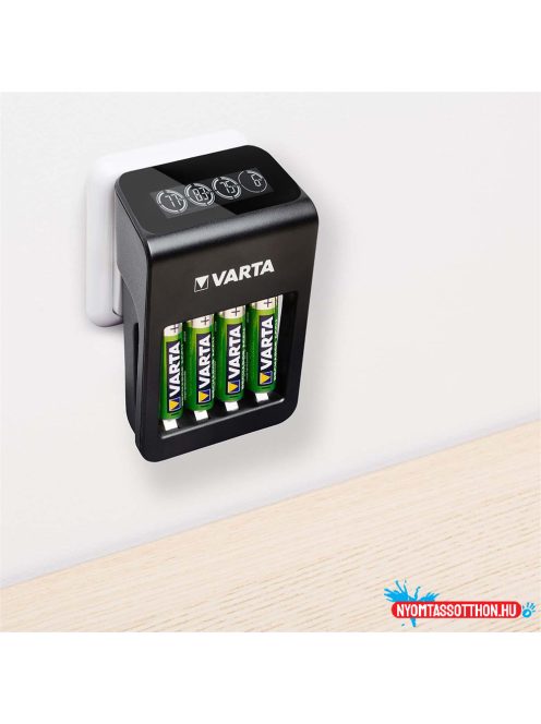 Elemtöltõ, akku LCD Plug töltõ + 4 db AA 2100 mAH Varta