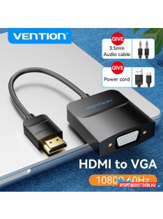   VENTION HDMI to VGA Converter with FeM Audio Port and Power Supply 0.15M Black