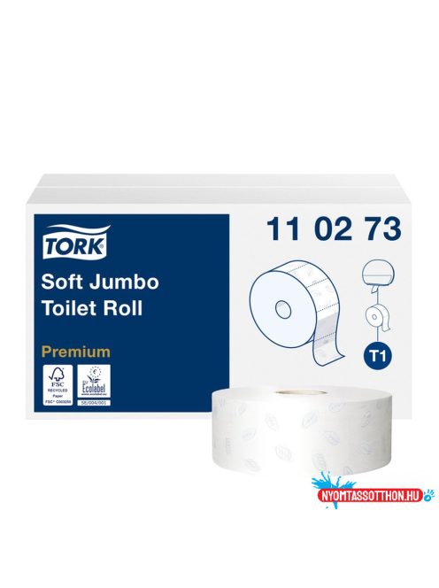 Toalettpapír 2 rétegű közületi átmérő: 26 cm 6 db/csomag Soft Jumbo T1 Tork_110273 hófehér