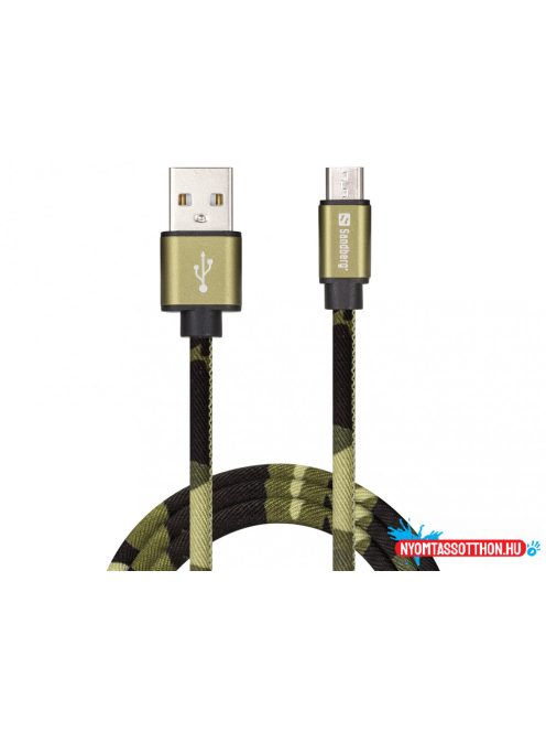 Sandberg MicroUSB Green Camouflage 1m