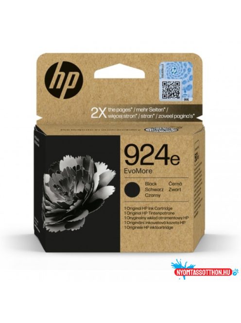 HP 4K0V0NE Tintapatron Black 1.000 oldal kapacitás No.924e EvoMore