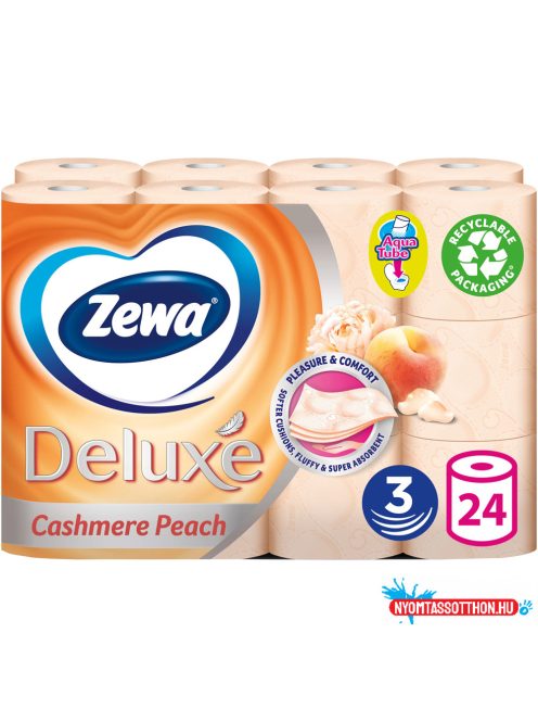 Toalettpapír 3 rétegű kistekercses 24 tekercs/csomag Zewa Deluxe Cashmere Peach