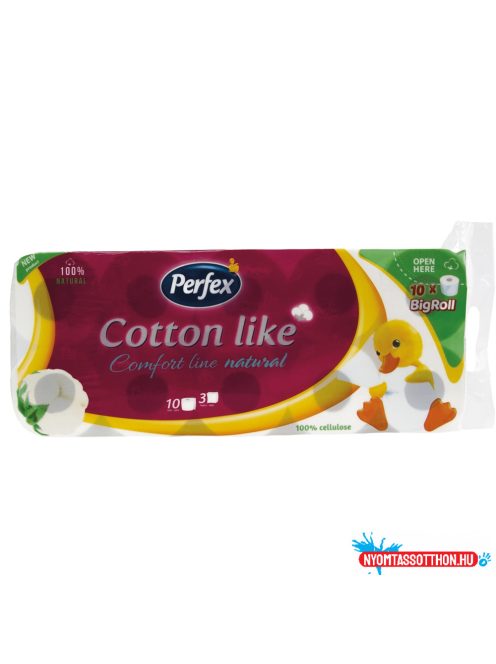 Toalettpapír 3 rétegű kistekercses 10 tekercs/csomag Cotton Line Comfort Line Natural Boni Perfex natúr