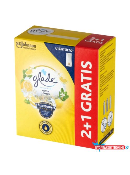 Légfrissítő utántöltő 3 x 10 ml 2+1 Glade® Touch&Fresh friss citrom