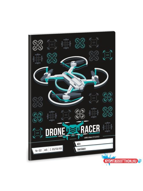 Füzet iskolai A5, 32lap, vonalas 16-32 2.osztályos Ars Una DRONE RACER (5131) 22  10db/csomag