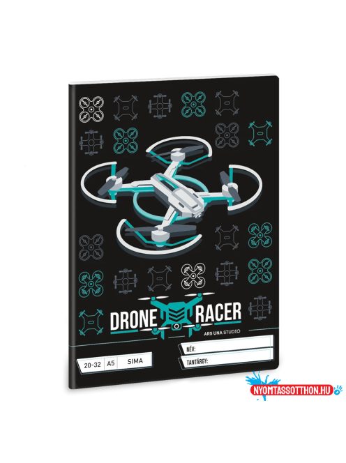 Füzet iskolai A5, 32lap, sima 20-32  Ars Una  DRONE RACER (5131) 22  10db/csomag