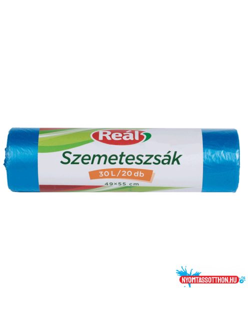 Szemeteszsák 30 liter 49 x 55 cm 20 db/tekercs Reál kék