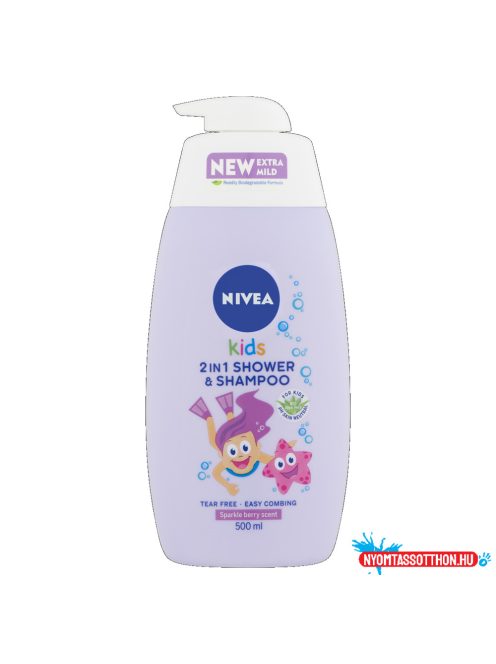 Tusfürdő és sampon 500 ml Nivea kids lány