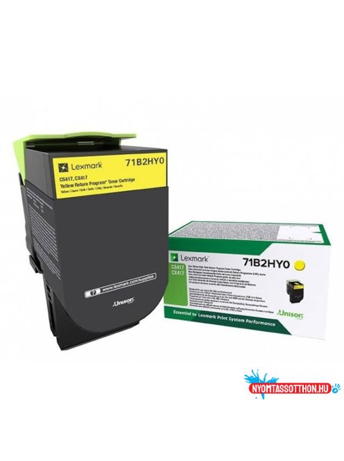 Lexmark CS/CX/417/517 Extra High Return Toner Yellow 3.500 oldal (Eredeti) 71B2HY0