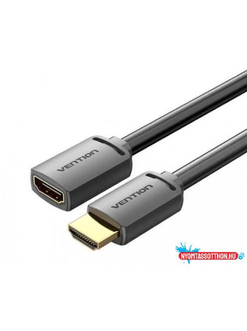 Vention HDMI/M -> HDMI/F (4K, HD, PVC, fekete), 1m, kábel