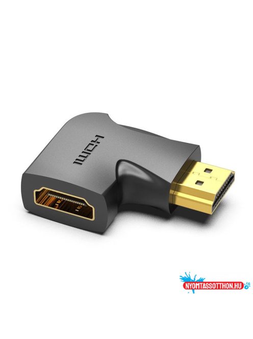 Vention HDMI/M (90fokos) -> HDMI/F (4K,síklapos, fekete), adapter