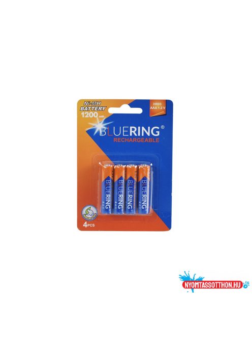 Elem tölthetõ akku AAA mikro HR03 1200mah 4 db/csomag, Bluering(R)