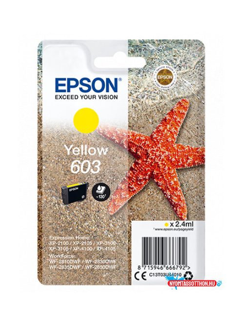 Epson T03U4 Patron Yellow 2,4ml (Eredeti)