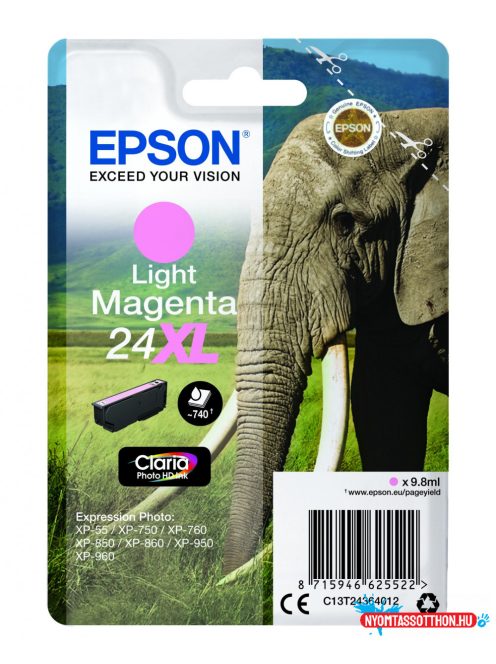 Epson T2436 Patron Light Magenta 9,8ml 24XL (Eredeti)