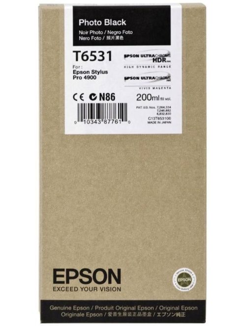 Epson T6061 Patron Photo Black 220ml (Original)