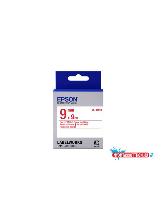 Epson LK-3WRN Red/White 9mm szalag (9m)