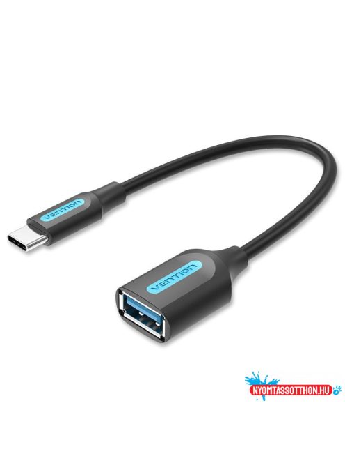 Vention USB-C 3.1/M ->  USB-A/F, 0,15m, (OTG,fekete,PVC), kábel