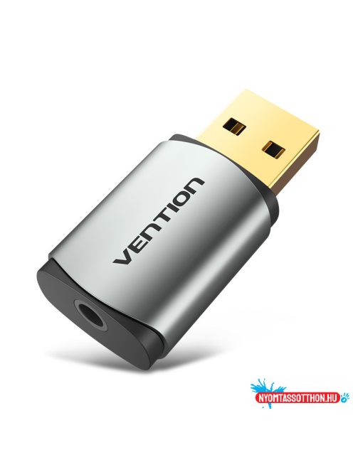 Vention USB 2.0 -> 3,5mm/F (külső, szürke,CTIA),  hangkártya