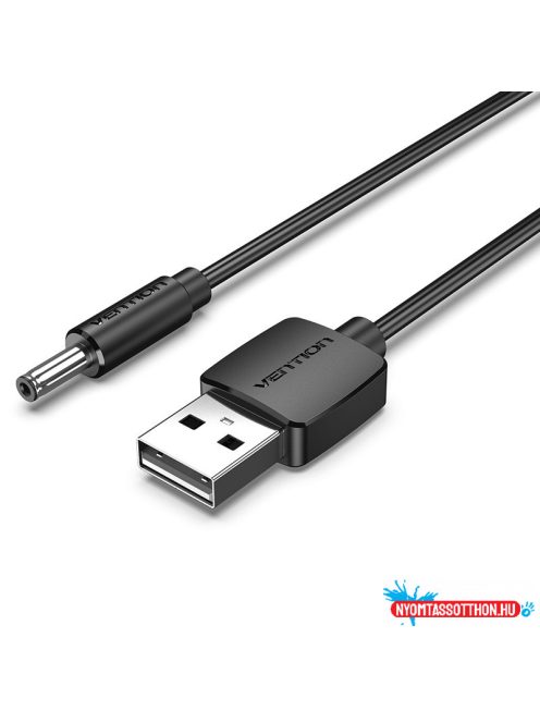 Vention USB-A -> 3.5mm jack/M, 0,5m, (5V, DC power, fekete), kábel