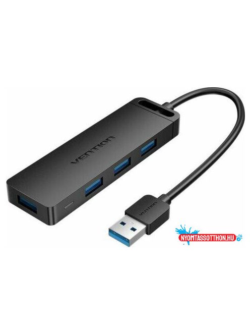 Vention USB 3.0 (4-Portos, táppal, fekete), 15cm hub