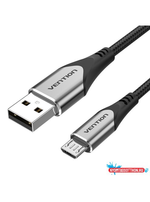 Vention USB-A 2.0/M -> Micro USB-B/M,1m,(szövet,3A,szürke), kábel