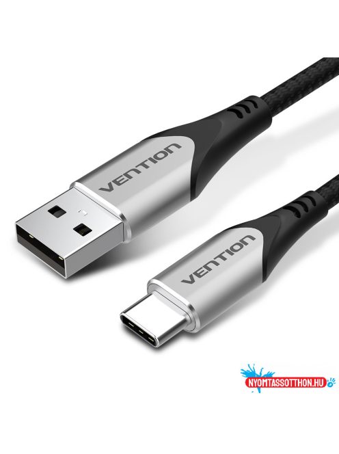 Vention USB-A 2.0/M -> USB-C , 1,m,(szövet,3A,szürke), kábel