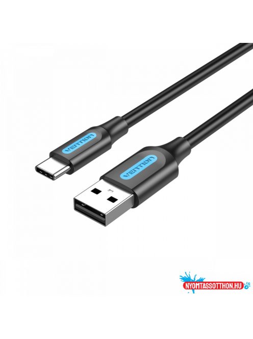 Vention USB-A 2.0/M -> USB-C/M, 0,25m,(3A,fekete), kábel