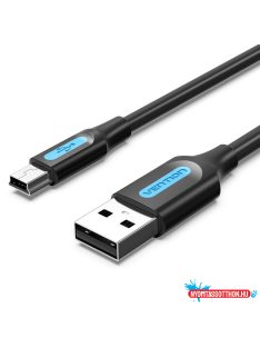   Vention USB-A 2.0/M ->  mini USB-B/M, 1m, (PVC,fekete), kábel