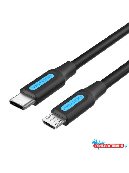 Vention USB-C 2.0/M ->  Micro B/M, 1,5m, (2A, fekete), kábel