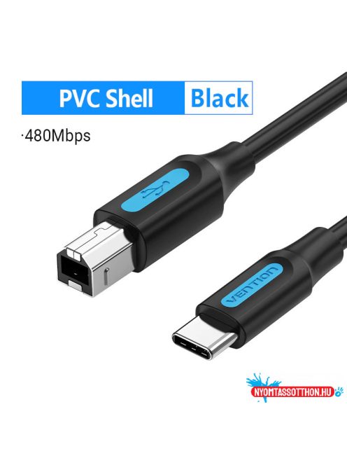 VENTION KÁBEL USB 2.0 C - B, 2A  2M Fekete