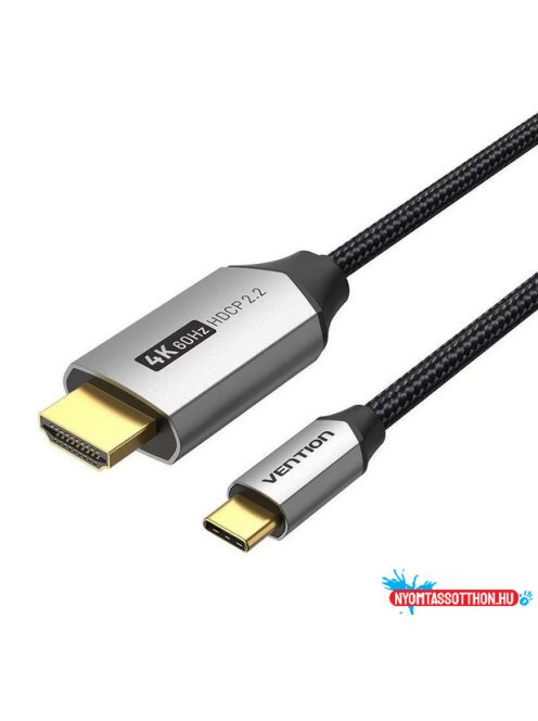 Vention USB-C/M ->HDMI/M (4K, alu), 1m, kábel