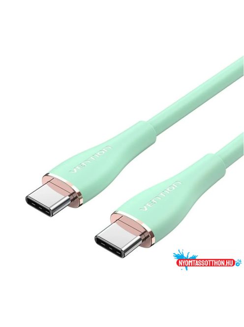 VENTION USB 2.0 Type-C M to 2 Type-C M 5A kábel  1.5M Green Silicone Type