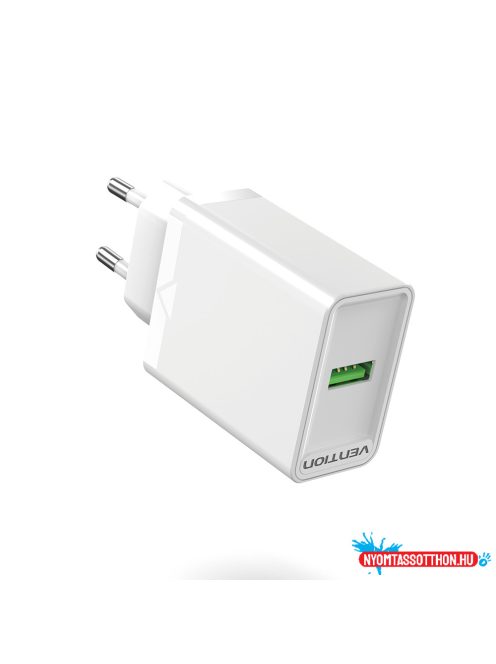 Vention USB-A (1port,18W, fehér) , töltő