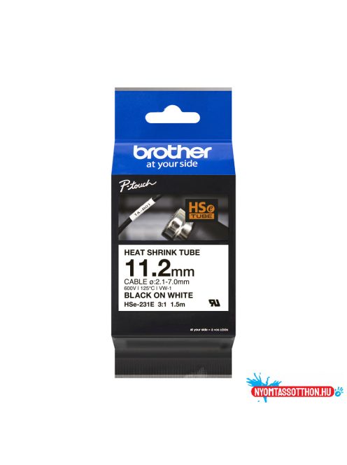 Brother HSe-231E 11,2 mm széles 1,5 méter hosszú szalagkazetta