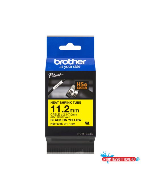 Brother HSe-631E 11,2 mm széles 1,5 méter hosszú szalagkazetta