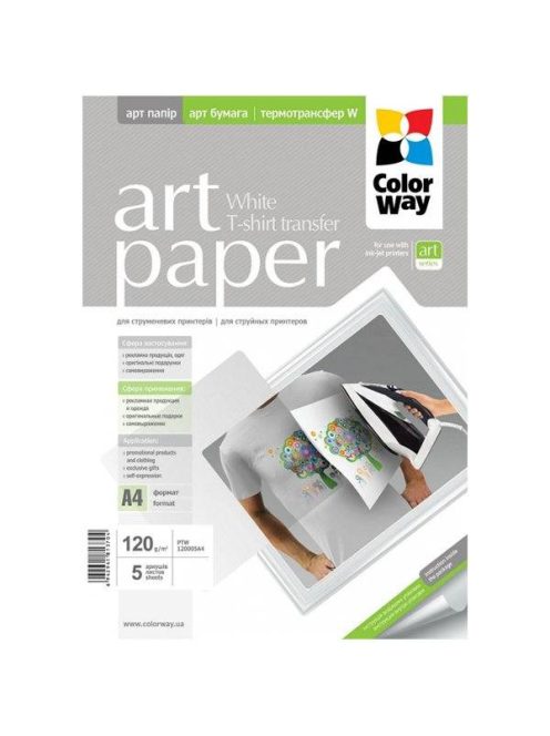 Photo paper WHITE T-shirt 120g / m A4 5 sheet PTW120005A4