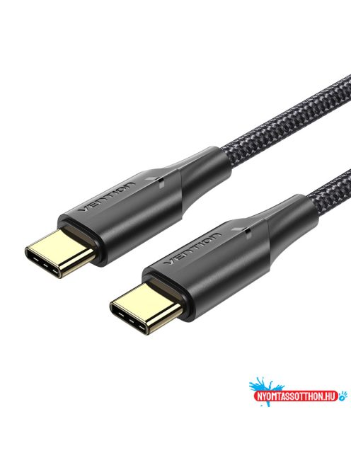 Vention Nylon USB-C -> USB-C 2.0,(3A, fekete), 1m, kábel