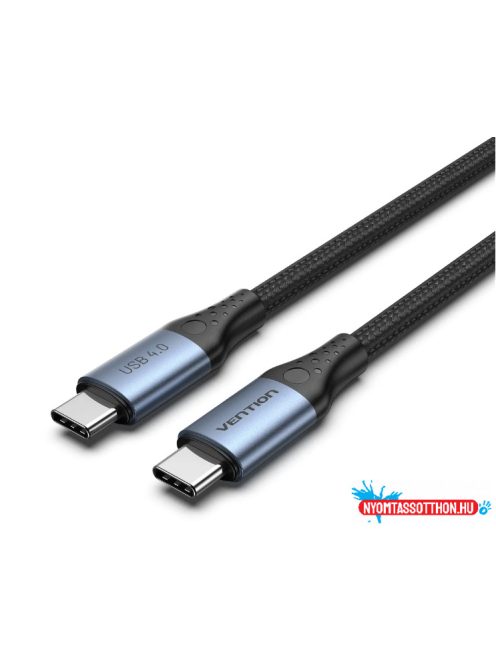 VENTION Szövet USB 4.0 C M to C M 5A kábel  1M Gray