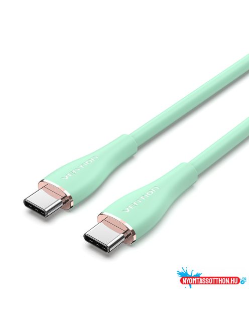 VENTION USB 2.0 C M to C M  5A kábel  1.5M Light Green Silicone Type