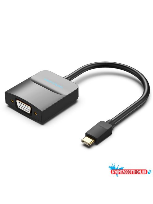 VENTION Type-C to VGA Adapter 0.15M Black ABS Type