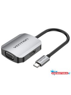   VENTION USB-C to HDMI/VGA Converter 0.15M Gray Aluminum Alloy Type