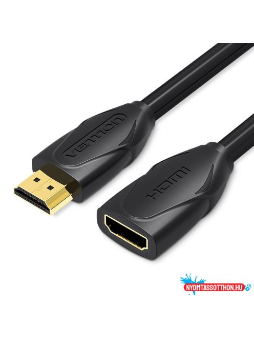 Vention HDMI/M -> HDMI/F (hosszabbító, fekete), 1m, kábel